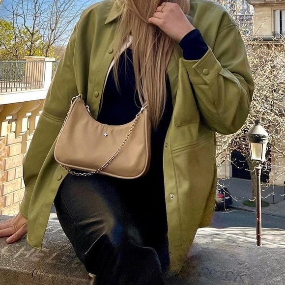 Pull & Bear green leather coat - Picture 1 of 3